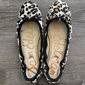 Sam Edelman leopard calf hair flats
